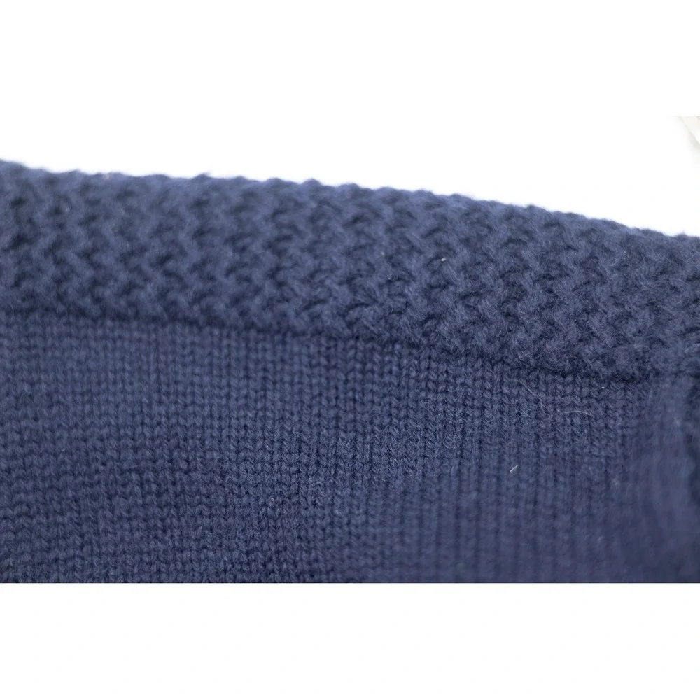 Polo Ralph Lauren Mens XL Navy Blue 100% Lambswool Shawl Collar 1/4 Zip Sweater